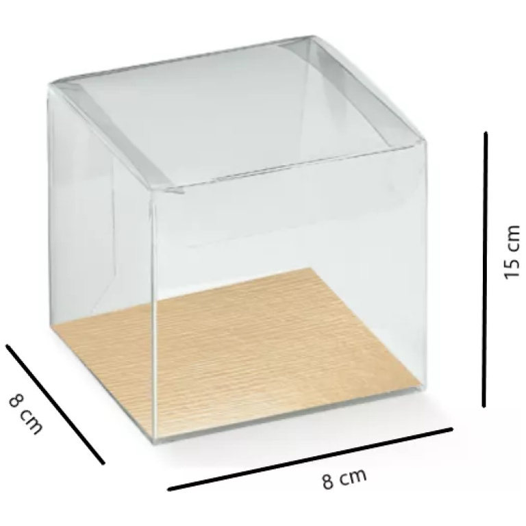 Boîte transparente avec fond doré 10 pces