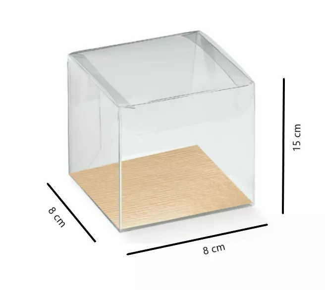 Boîte transparente avec fond doré 10 pces